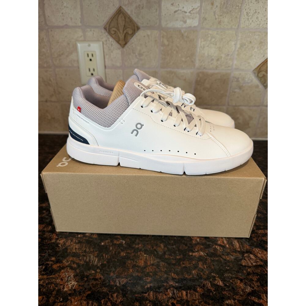 On Cloud The Roger Advantage "White/Lilac" Shoes Sz 10.5W/9M Brand New